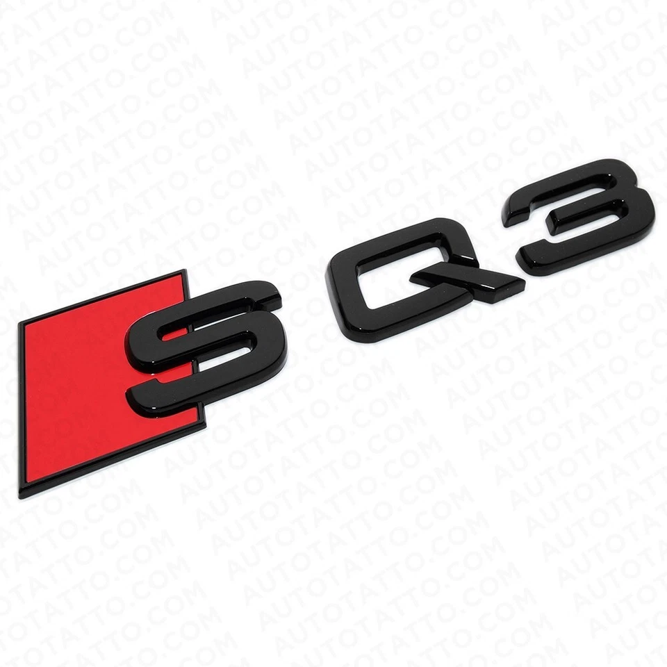 Audi SQ3 Gloss Black Rear Letter Liftgate Nameplate Trunk Emblem Badge Sport - Imagem 2 de 3