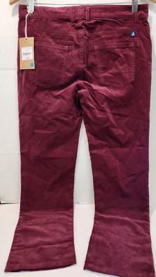 Sperry Women's 5 Pocket Microcord Corduroy Pants Maroon Size 25 NWT $72.00 (LRW)