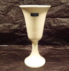 Vtg Haeger Floral Art Pottery Gloss White Fluted Vase 9.5" Tall x  4.5" Wide EUC