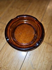 Vintage Mid Century Orange Glass Cigar Cigarette Ashtray 6"