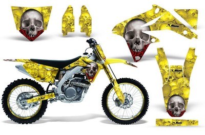 Dirt Bike Decal Graphics Kit + # Plates Wrap For Suzuki RMZ450 2008-2017 BONES Y