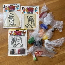 NIP VTG 1981 Makit Bakit Stained Glass Suncatchers Disney Mickey Pluto Hound