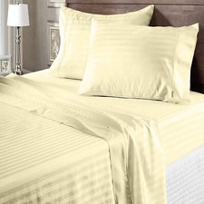 Ivory Stripe Stylish Bedding - 1000 OR 1200 TC Egyptian Cotton - Select Item