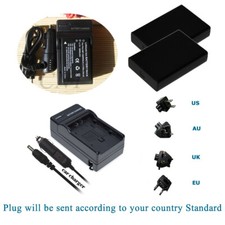 2 Battery +Charger  for Praktica Luxmedia 18-Z36C Luxmedia 20-Z35S 3.7V 1800mAH