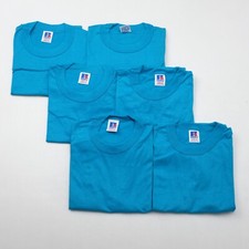 VINTAGE 80's Russell Athletic Lot of 5 Youth M Electric Blue T-Shirts
