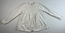 DP am Du Pareil Au Meme Girls 10 Ans White Cotton Long Sleeve Blouse Chemisier