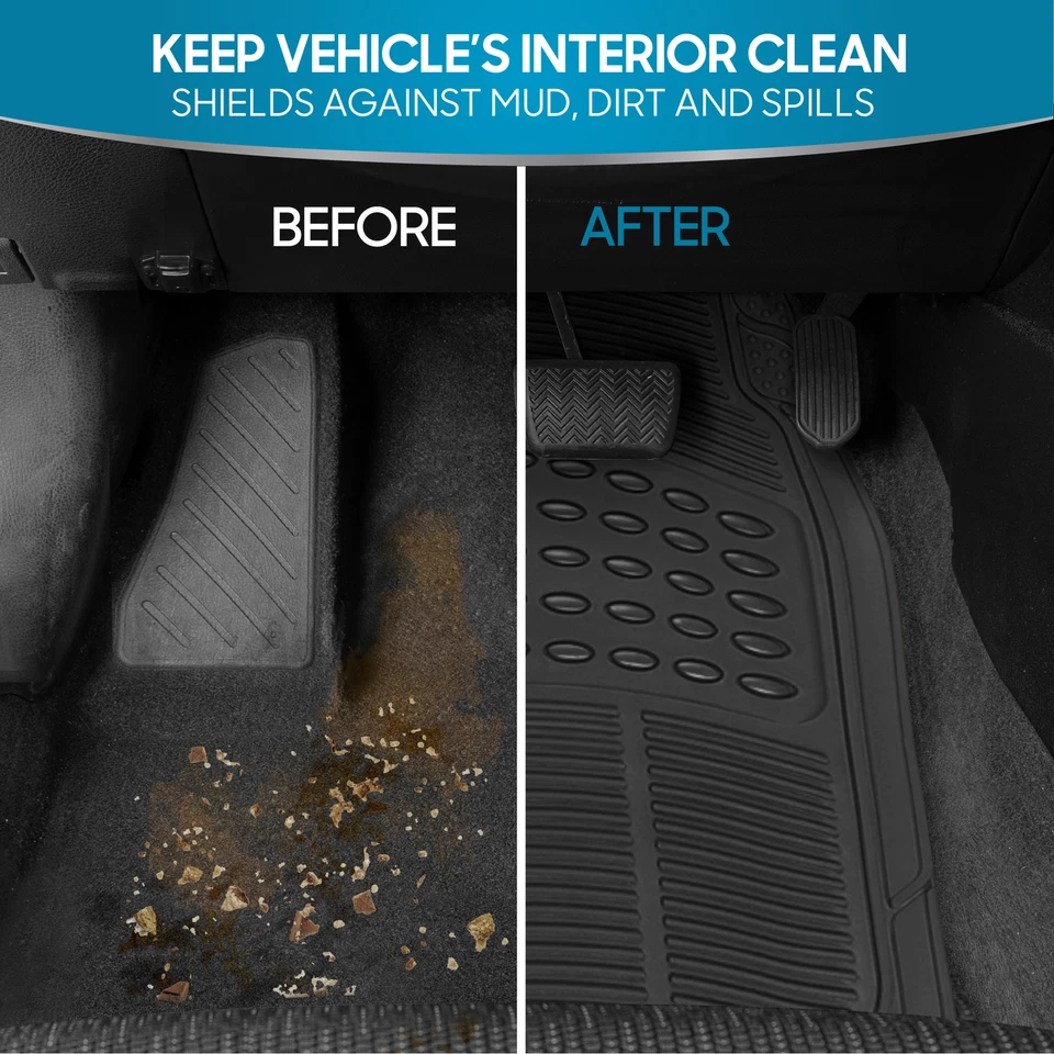 Revestimiento de goma 4 piezas para alfombrillas Honda Accord negras para todo tipo de clima ajuste semi personalizado Foto 4 de 4