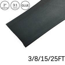 3:1 Heat Shrink Tube - 2" Black Dual Wall Marine Adhesive Glue Lined Waterproof