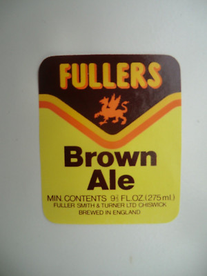 FULLER SMITH TURNER CHISWICK LONDON BROWN ALE 9 2/3 BRAUEREI BIERFLASCHE ETIKETT