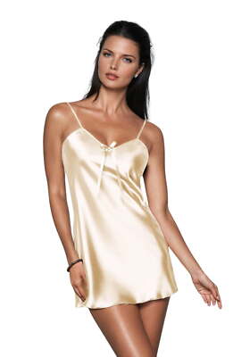 Irall Aria Cream Charming Classy Delicate Satin Nightdress Chemise UK