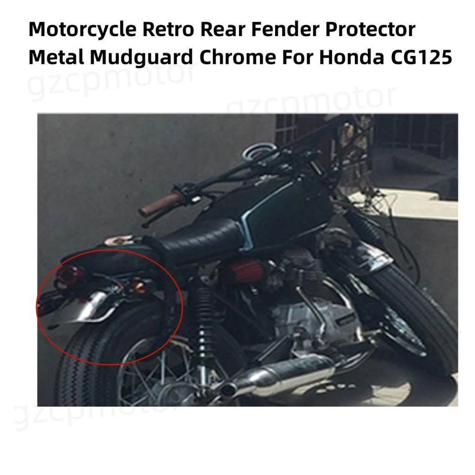 Chrome Aluminum Front Fender MudGuard Cover Protector For Honda GN125 Motorcycle - Image 4 of 4