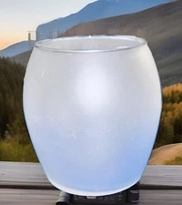 RARE Decorative Bubble Style Frosted Glass 4.5” Candle Holder Vase
