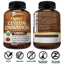 Organic Ceylon Cinnamon 1200 Mg - Joints, Antioxidants, Metabolic Support