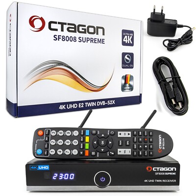 Octagon SF8008 SUPREME TWIN 4K UHD Sat Receiver 2x DVB-S2x Linux DUAL WiFi M.2 +