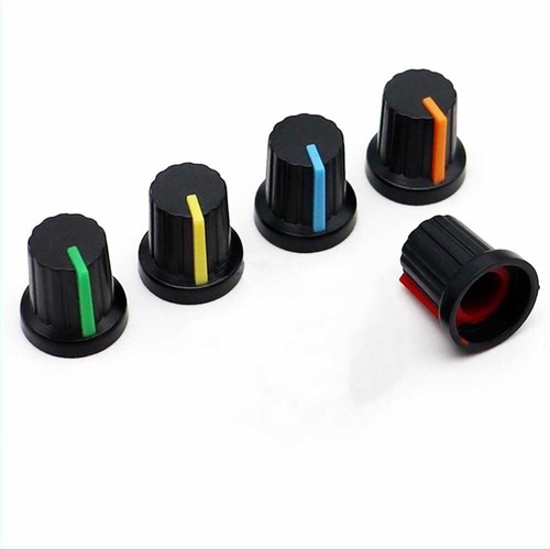 20 Pcs 6mm Shaft Hole Dia Plastic Threaded Knurled Potentiometer Knobs Cap 15*15 - Afbeelding 10 van 14