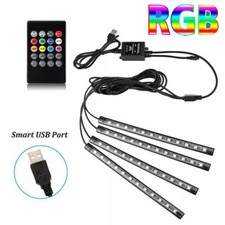 4PC 36 LED Car Interior Atmosphere Neon Lights Strip Music Control  IR Remote