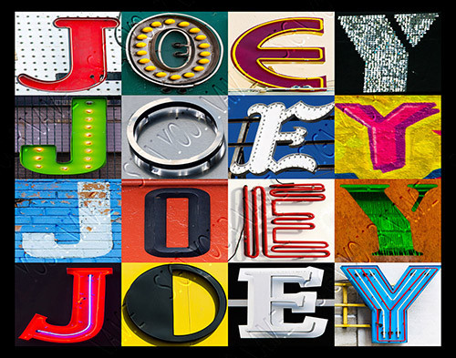 JOEY Name Poster featuring photos of actual sign letters | eBay
