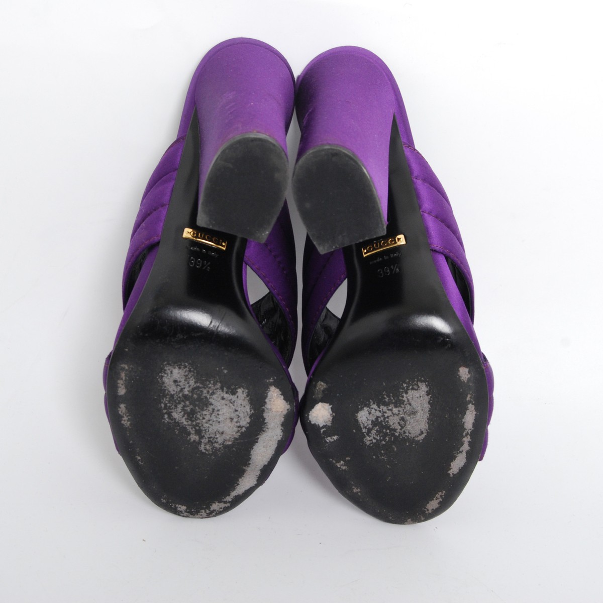GUCCI パープル パンプス GUCCI Women Purple Sandals Fabric Leather Solid Slide High