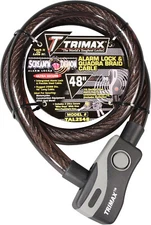 Trimax Alarmed Lock & Quadra-Braid Cable 4' L X 25 mm Bicycle Motorcycles