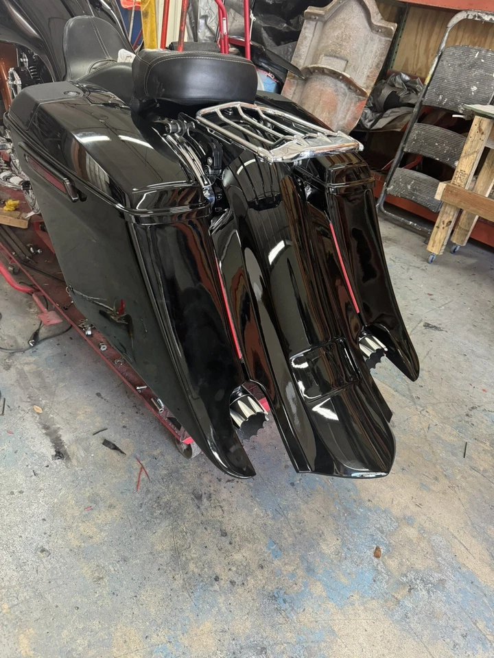 Harley Davidson Road Glide Street Glide Touring Bagger  Down And Out Saddlebags - Image 4 of 4