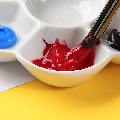 Porcelain Palette Ceramic Mixing Bowl Flower Paint Palette Watercolor  Painting Mixing Palette Tray