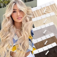 CLEARANCE Tape in Russian Remy Human Hair Extensions Skin Weft 60PCS 150G THICK
