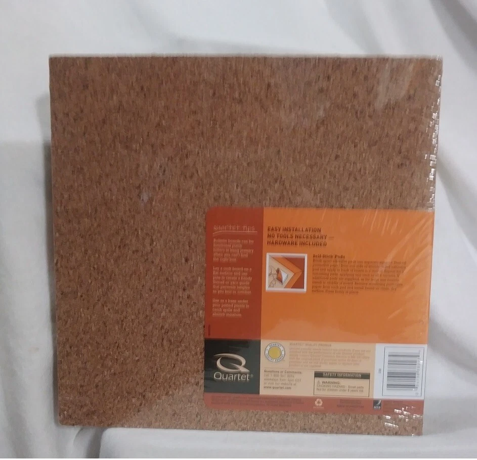 Quartet 8 Pack Cork Board Square Tiles 12x12 Adhesive Bulletin Boards Corkboard - Image 2 of 4