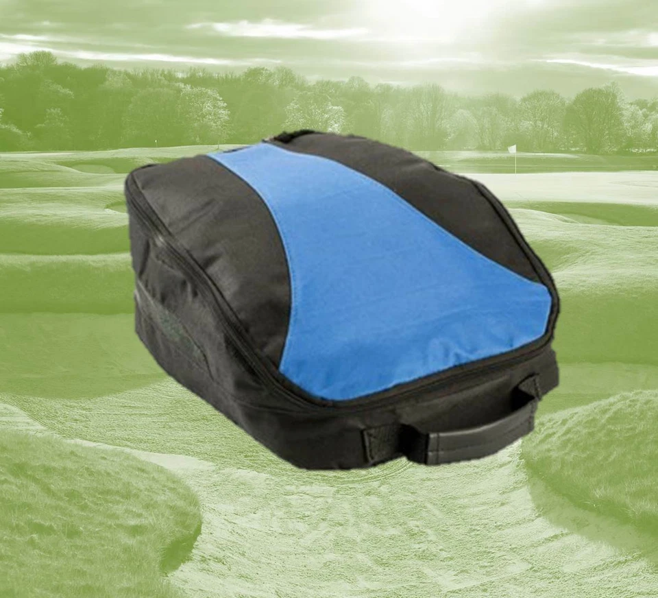 Izzo Nylon Reißverschluss wasserabweisend Mesh Panel schwarz/blau Golfschuh Tasche