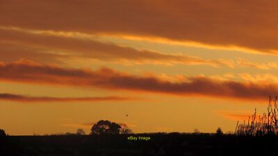 Foto 6x4 Sonnenuntergang über Shiphay Torquay Zoom auf die linke Seite des c2017