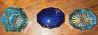 Lot Of 3 Cobalt & Light Blue Glass Salt Cellars Maybe Fenton Vintage — photo 1