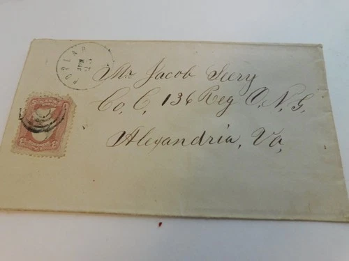 CIVIL WAR DOCUMENT- 136th Ohio NG Jacob Seery STAMPED Envelope 1864? Alexandria