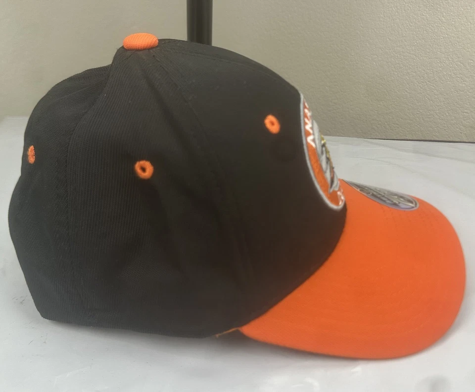 Gorra ajustada Zephyr Stretch M/L NHL Mighty Ducks negra/naranja unisex nueva Foto 3 de 4