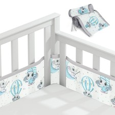Aolso Tours de Lit Bébé,Contour pour Bébé avec 4 Lune et Éléphant