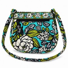Vera Bradley Turquoise Floral Quilted Crossbody Shoulder Bag Adjustable Strap