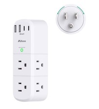Surge Protector Outlet Extender - Rotating Plug, 6 AC Multi Plug, 4 USB Ports