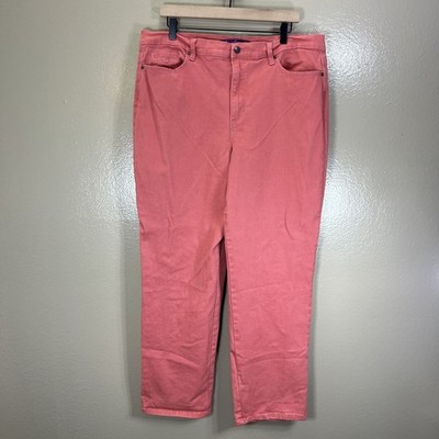 Gloria Vanderbilt Amanda Jeans Women's Size 18 Pink Glen Rose Tapered Leg