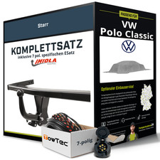 Für VW Polo Classic Typ 6KV2 Anhängerkupplung starr +eSatz 7pol 11.1995-09.1999