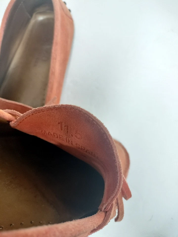 Polo Ralph Lauren Hombre Sin Cordones Naranja Gamuza Borlas Zapatos 11.5 Hecho en España Foto 4 de 4