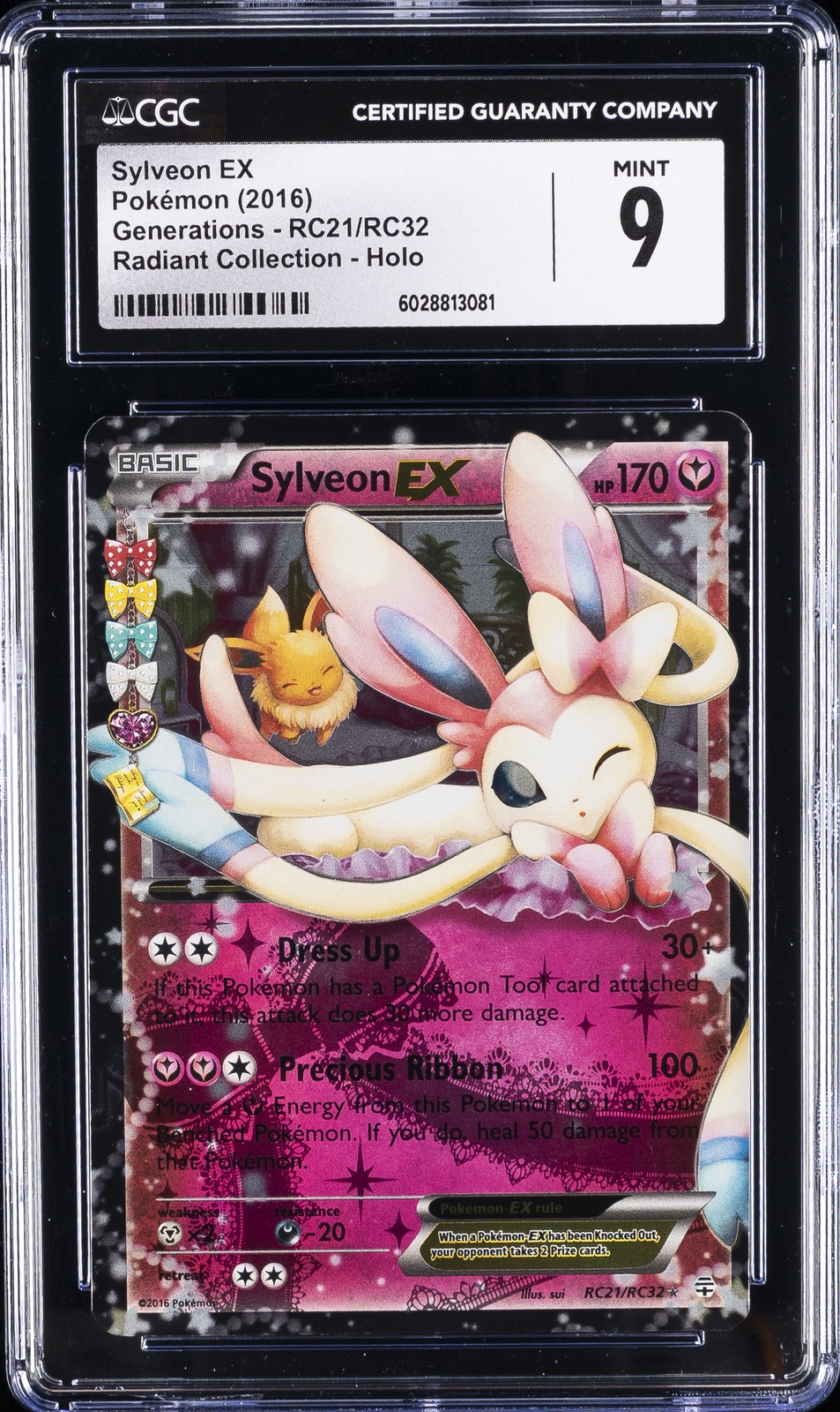 2016 POKEMON GENERATIONS RADIANT COLL - HOLO #RC21 SYLVEON EX CGC 9