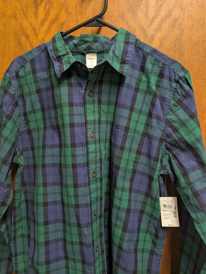 NUEVO CON ETIQUETAS Para hombres Gymboree Algodón Abotonado Manga Larga Camisa a Cuadros Mediana Bosque Nobel Foto 4 de 4