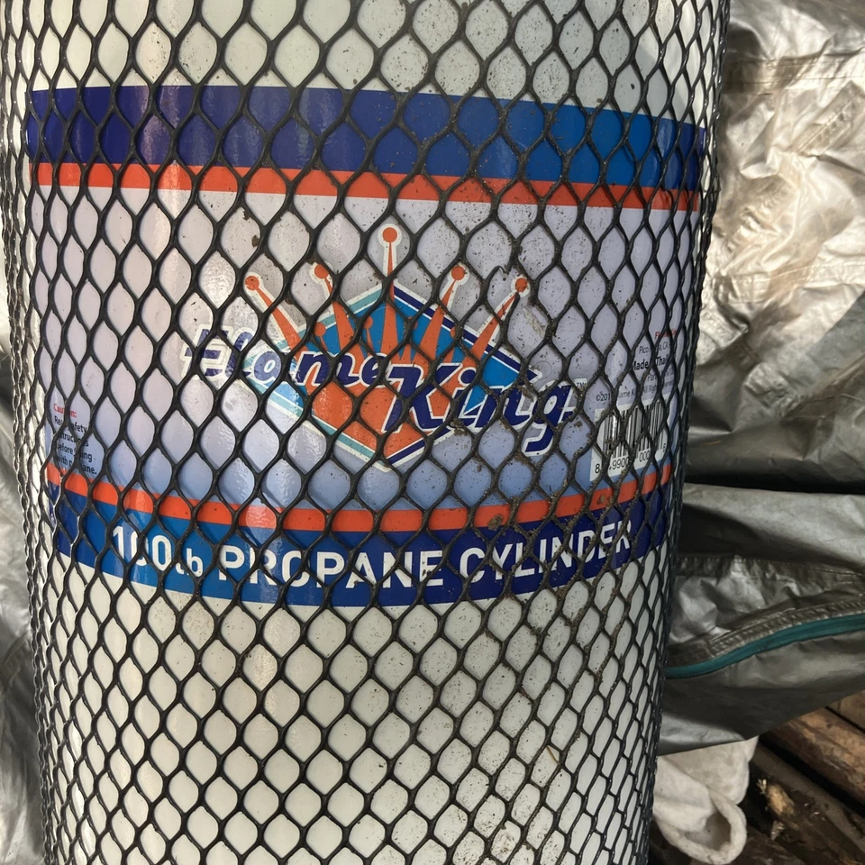 Tanque de cilindro de propano de acero vacío de 100 libras con válvula POL recargable con recubrimiento en polvo Foto 2 de 2