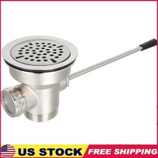 Commercial Sink Drain Valve 2 Inch Waste Drain Twisted Handle Kitchen Use