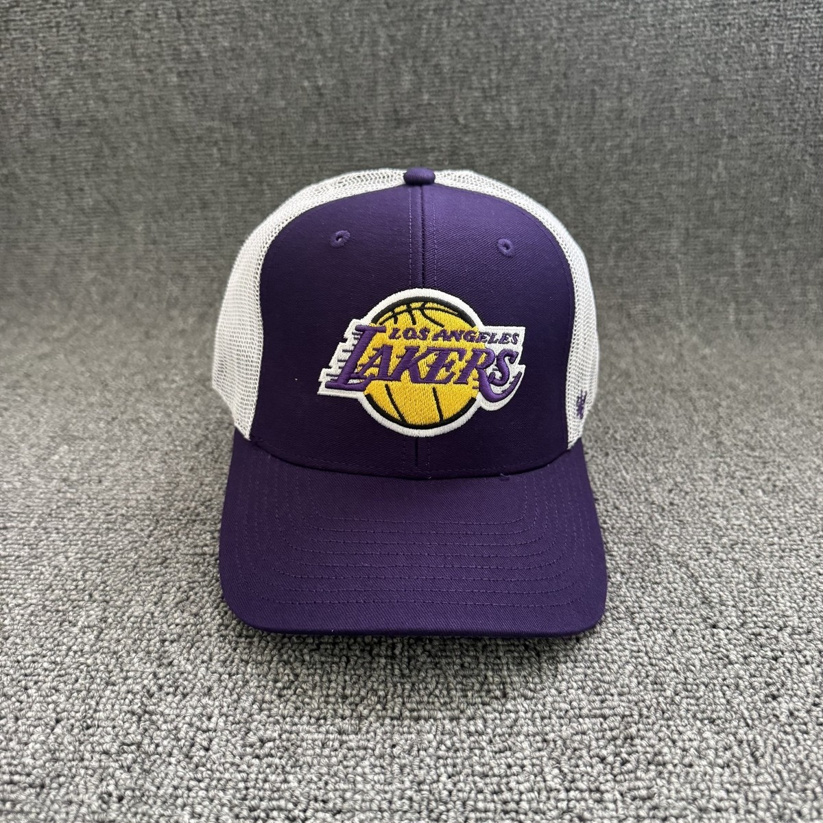 47 Brand Lakers Trucker Snapback Purple White One Size Retro NBA Hat