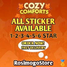 Monopoly Stickers Go 1⭐- 6⭐ (ALL Stickers Available) CHEAPEST 🔥 Cozy Comfort⚡
