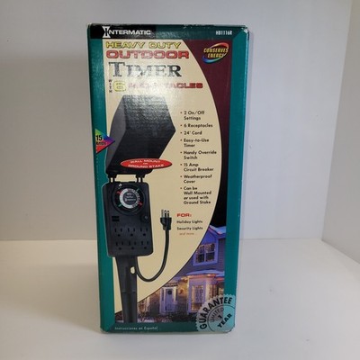 Intermatic 24 Hour Outdoor Timer Model HB1116R 1800 Watt 15 Amp Six Outlet Cover