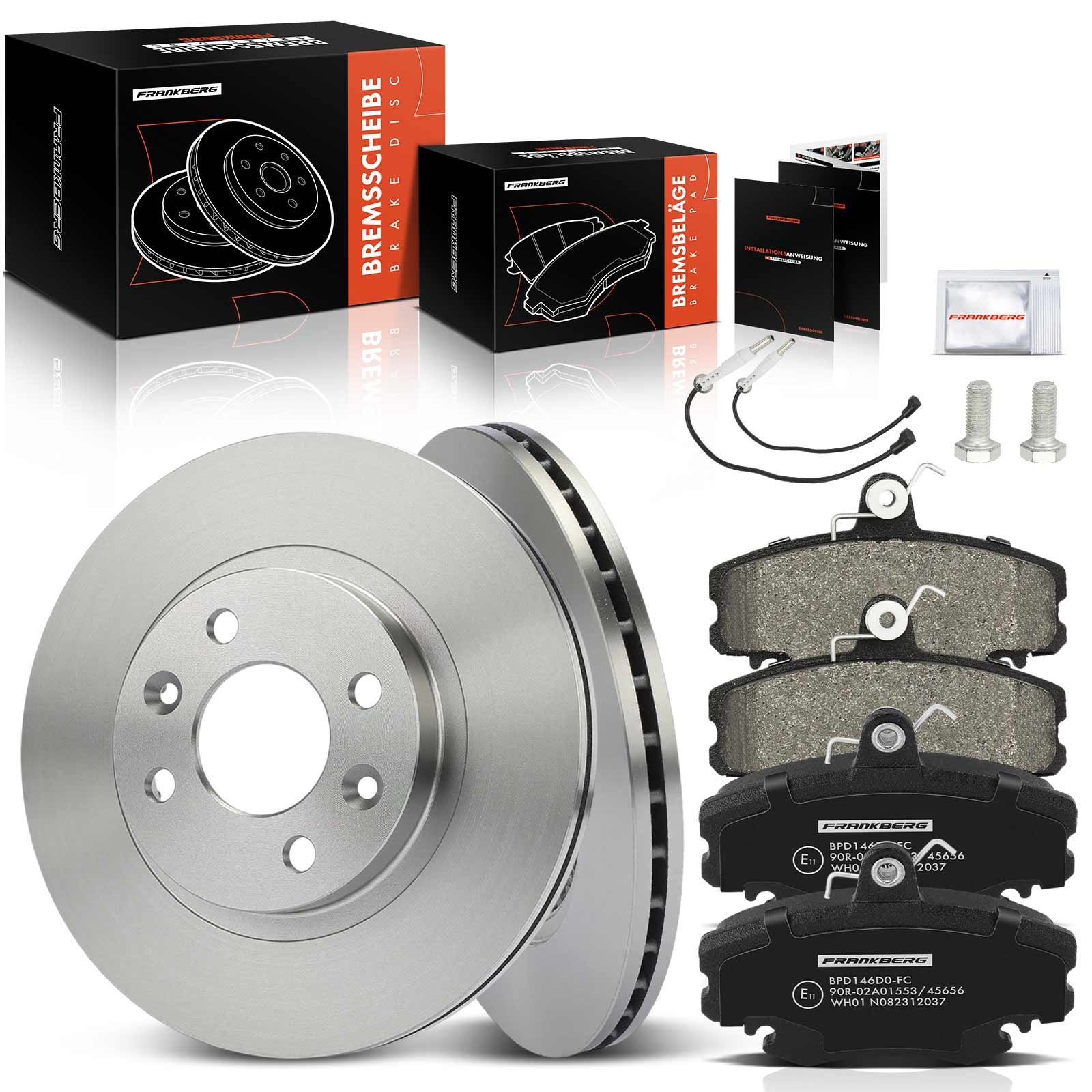 Frankberg 2x 259mm Brake Discs & Brake Pads for Renault Clio 1991-2012 Front