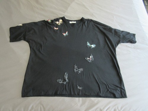 VALENTINO cotton butterfly embroidered oversized tshirt XL - Picture 6 of 13