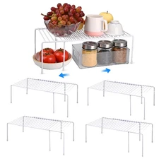 4-Pack Expandable Medium (13.4-25.1x9inch) Kitchen Organizer Rack, Kitchen Sh...