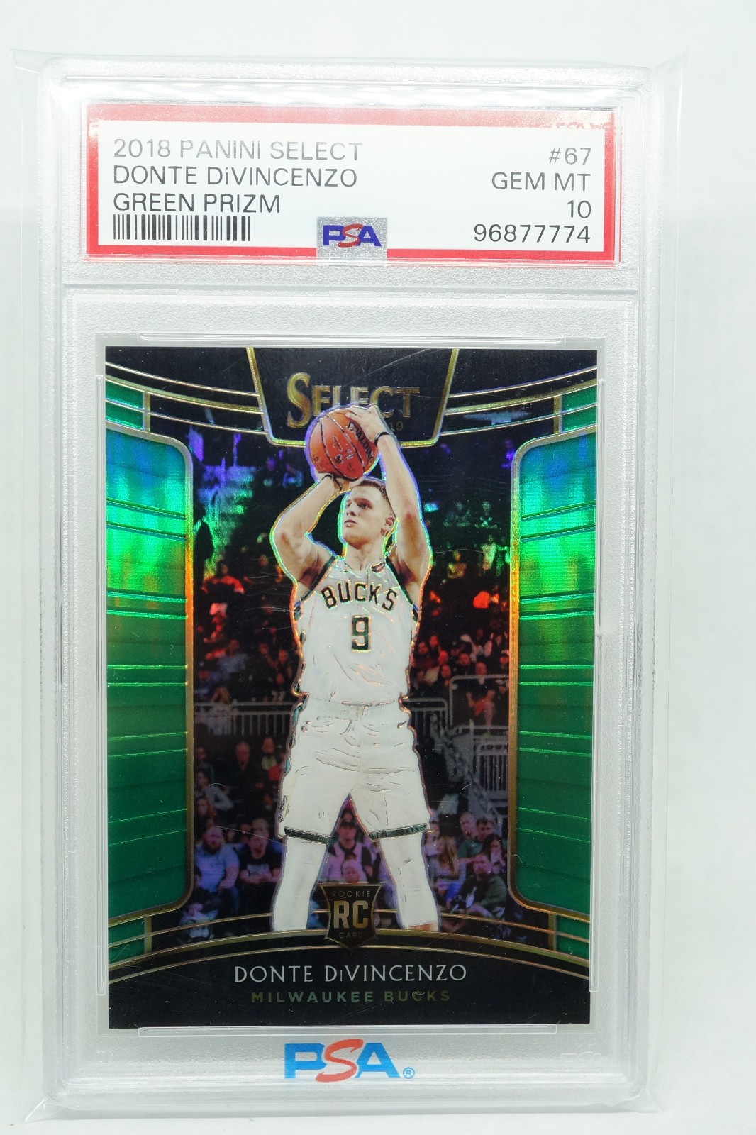 2018-19 Select Donte DiVincenzo #67 Green Prizm Rookie 1/5   PSA 10 SUPER RARE