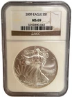 2009 American Silver Eagle $1 Dollar 1 oz. coin .999 FINE NGC MS69